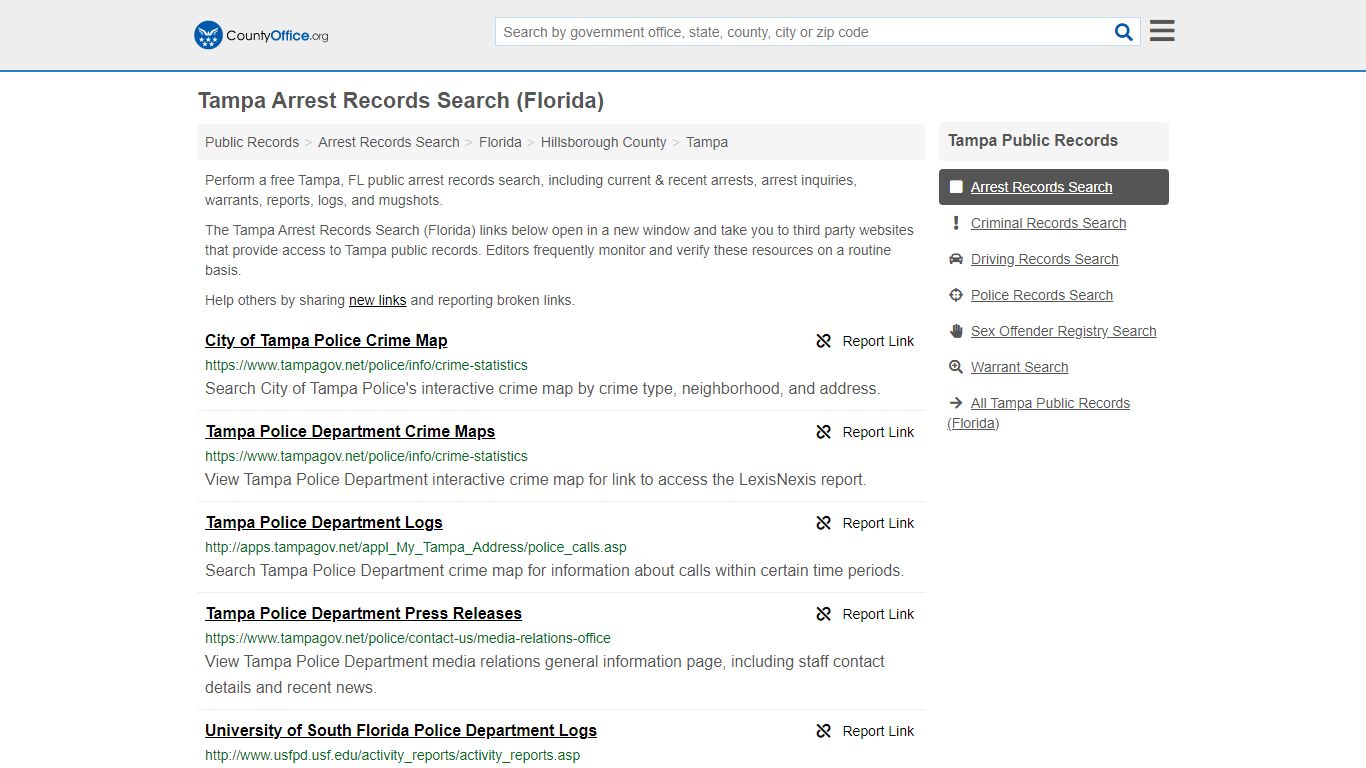 Arrest Records Search - Tampa, FL (Arrests & Mugshots) - County Office